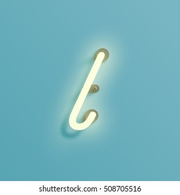Realistic neon character typeset, vector
