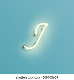 Realistic neon character typeset, vector