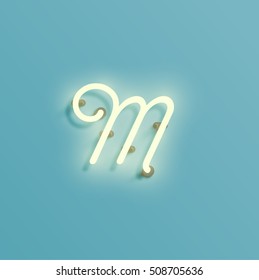 Realistic neon character typeset, vector