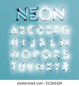 Tipo de neón realista, vector