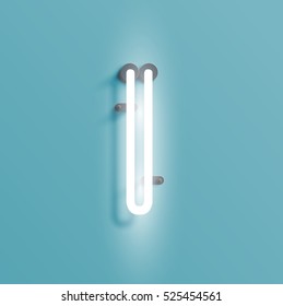 Realistic neon character from a typeset, vector