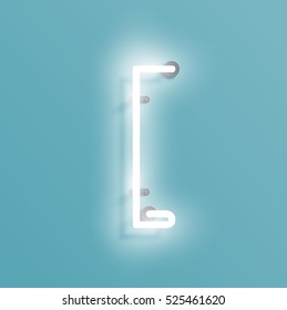 Realistic neon character from a typeset, vector