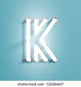 Realistic neon character from a typeset, vector