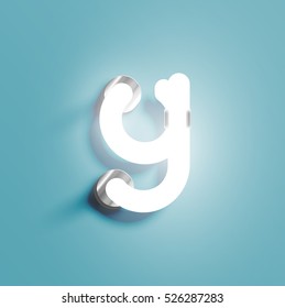 Realistic neon character from a typeset, vector