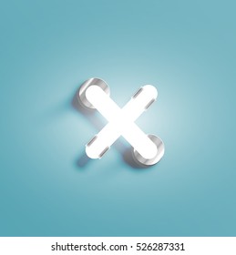 Realistic neon character from a typeset, vector