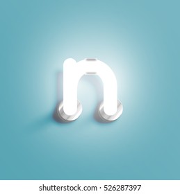 Realistic neon character from a typeset, vector