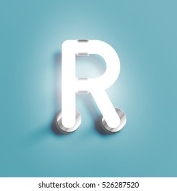 Realistic neon character from a typeset, vector