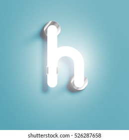 Realistic neon character from a typeset, vector