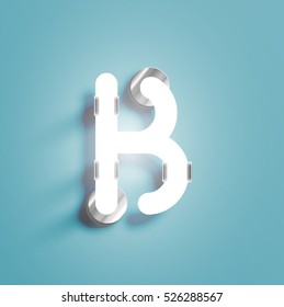 Realistic neon character typeset, vector