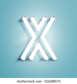 Realistic neon character typeset, vector
