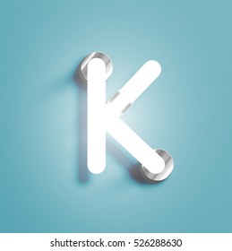 Realistic neon character typeset, vector