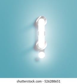 Realistic neon character typeset, vector