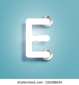 Realistic neon character typeset, vector