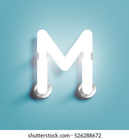 Realistic neon character typeset, vector