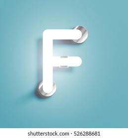 Realistic neon character typeset, vector