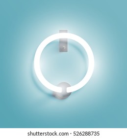 Realistic neon character typeset, vector