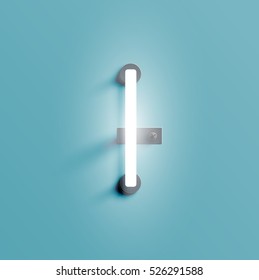 Realistic neon character typeset, vector