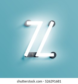 Realistic neon character typeset, vector