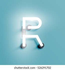 Realistic neon character typeset, vector