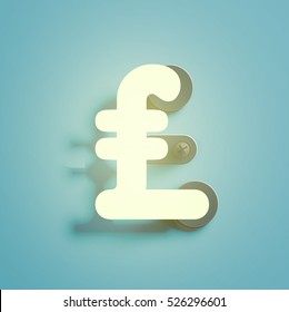 Realistic neon character typeset, vector