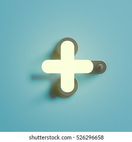Realistic neon character typeset, vector