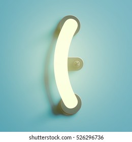 Realistic neon character typeset, vector