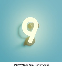 Realistic neon character typeset, vector