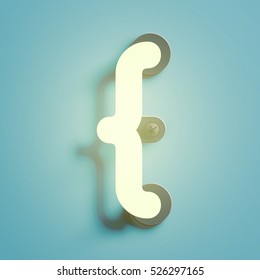 Realistic neon character typeset, vector