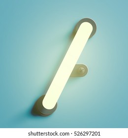 Realistic neon character typeset, vector