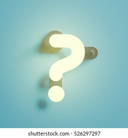Realistic neon character typeset, vector