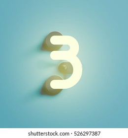 Realistic neon character typeset, vector