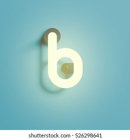 Realistic neon character typeset, vector