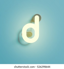 Realistic neon character typeset, vector