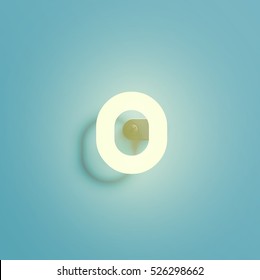 Realistic neon character typeset, vector