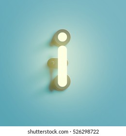 Realistic neon character typeset, vector