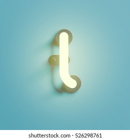 Realistic neon character typeset, vector