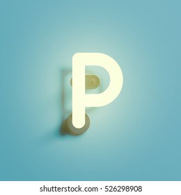 Realistic neon character typeset, vector