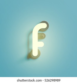 Realistic neon character typeset, vector