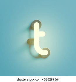 Realistic neon character typeset, vector