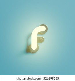 Realistic neon character typeset, vector