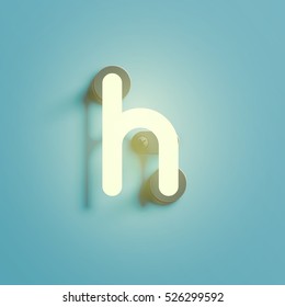Realistic neon character typeset, vector