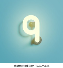 Realistic neon character typeset, vector