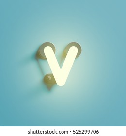 Realistic neon character typeset, vector