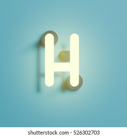 Realistic neon character typeset, vector
