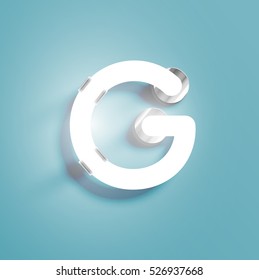 Realistic neon character from a typeset, vector