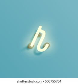 Realistic neon character, vector