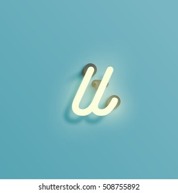 Realistic neon character, vector