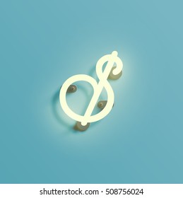 Realistic neon character, vector