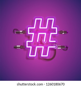 Realistic neon character with wires and console, vector illustration