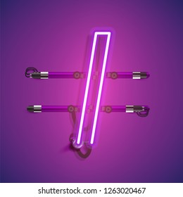 Realistic neon character with wires and console, vector illustration